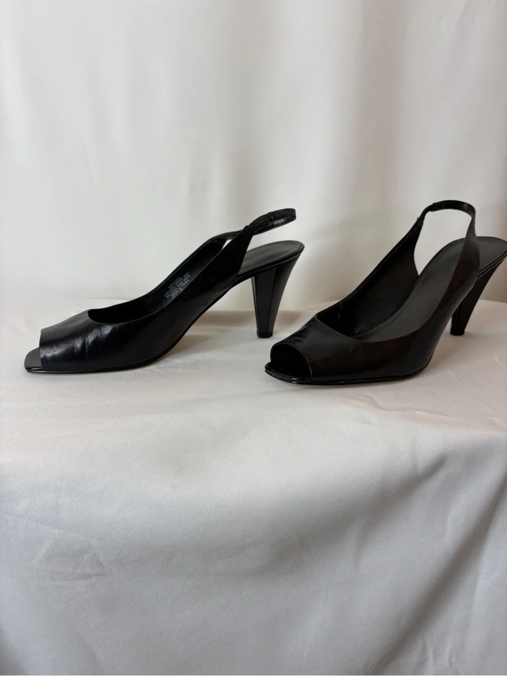 Nine West Black Peep-Toe Slingback Heels